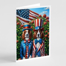 Caroline's Treasures All American Welsh Springer Spaniel Greeting Cards Pack 8