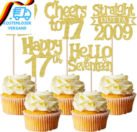 30 StüCk 17Th Geburtstag Cupcake Toppers Glitzer Straight Outta 2009 Kuchen Deko