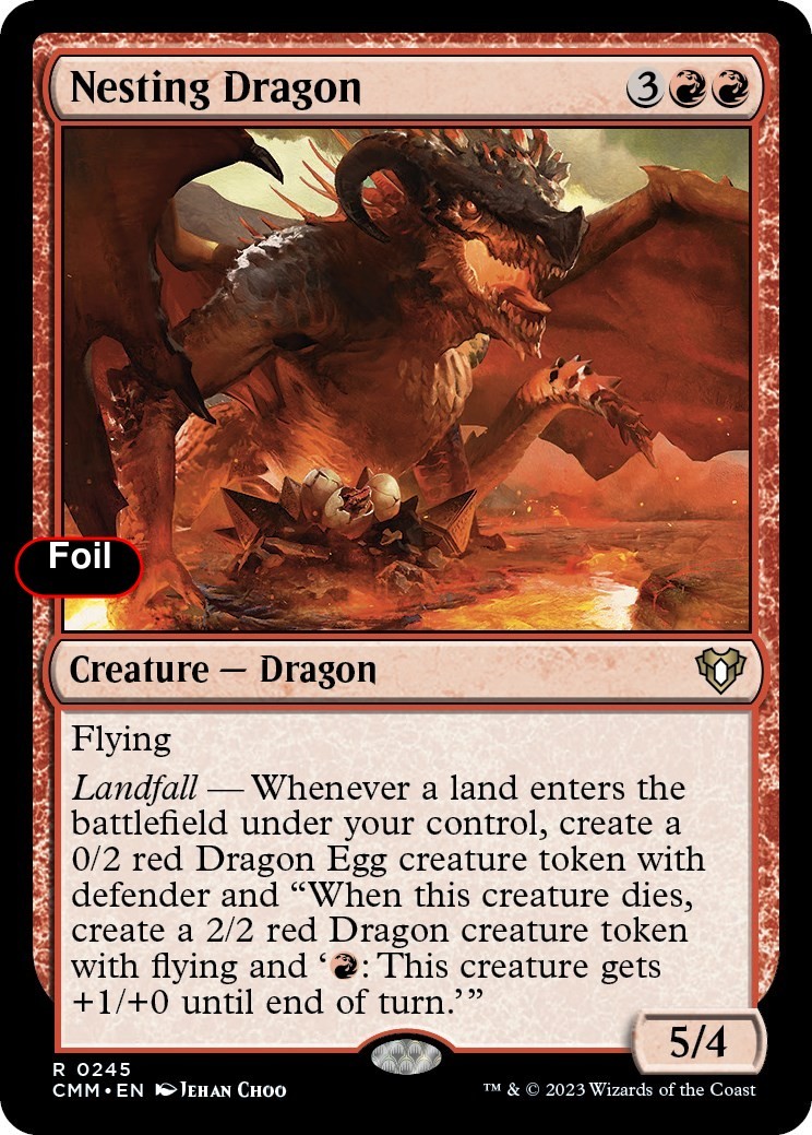 Foil Nesting Dragon - 245 - NM - Commander Masters