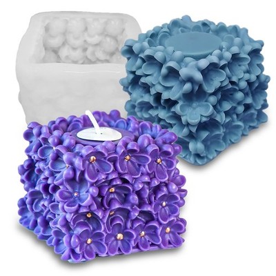 Unique Flower Candle Molds for Candle Making, 3D Square Hydrangea Flower