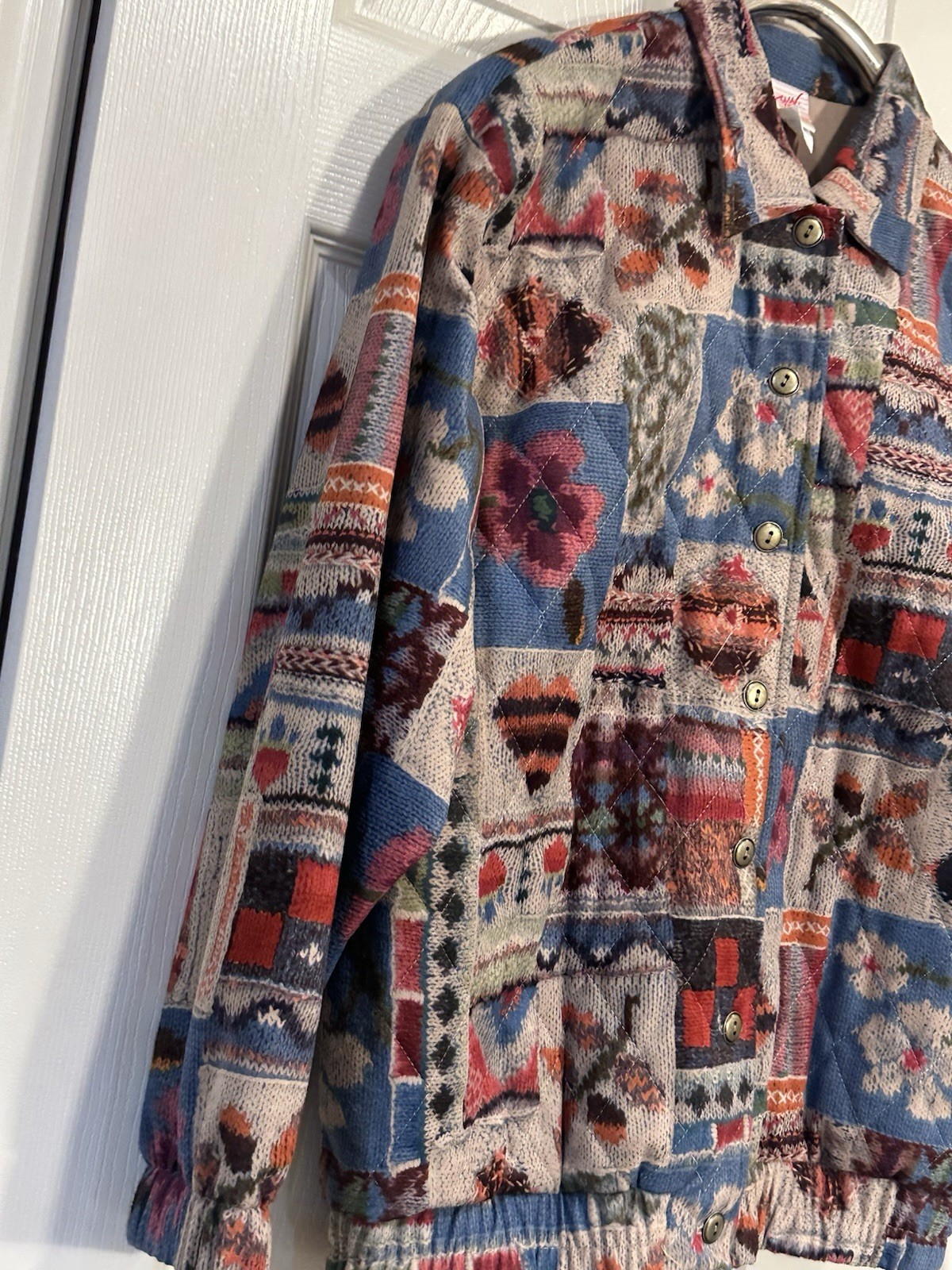 Vintage Quilted Patchwork Jacket By Graff Size M - image 3