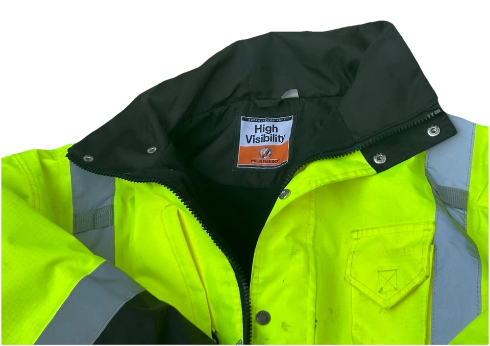 Chaqueta y chaleco de seguridad para hombre talla Lrg ML Kishigo Premium serie negra capucha extraíble Foto 4 de 4