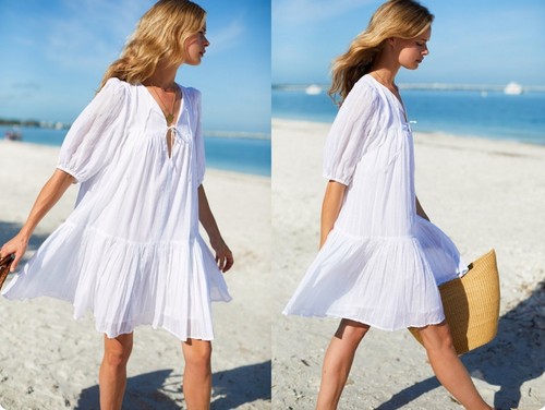 NEW Emerson Fry India Collection Isla Dress XS/S 100% organic cotton NWT White