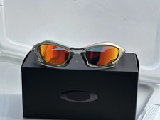 Oakley Splice Polarized Y2K Sunglasses Gray Smoke Frame Iridium Orange Lenses