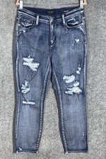 Judy Blue Boyfriend Fit Jeans Womens Juniors Size 9/29 Blue Distressed Stretch