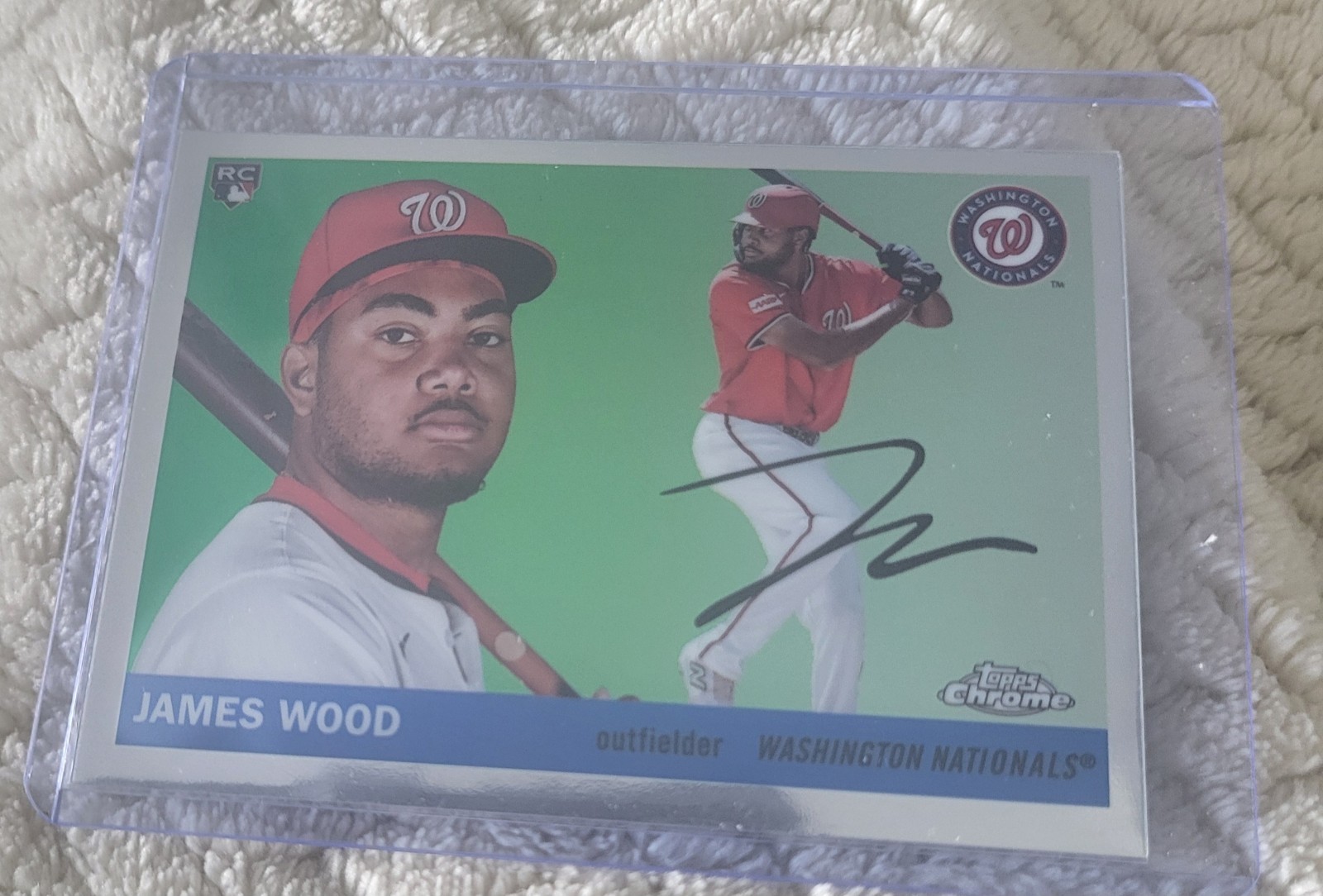 2025 Topps Chrome Platinum - James Wood BLUE Prism Refractor (RC) Nationals #367
