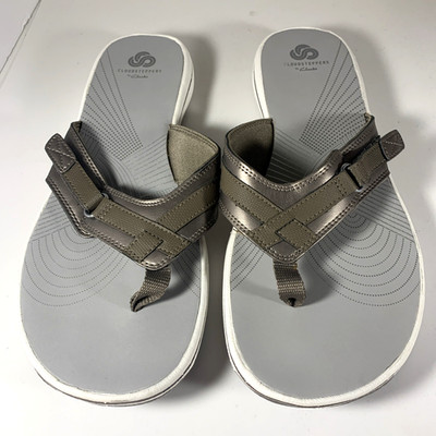 Clarks Womens Breeze Sea Cloudsteppers Flip Flops Bronze Size 11 M Comfort NEW