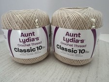 Aunt Lydia's Classic Cotton Crochet Thread Size 10 Lot Of 2 Natural 154 0226