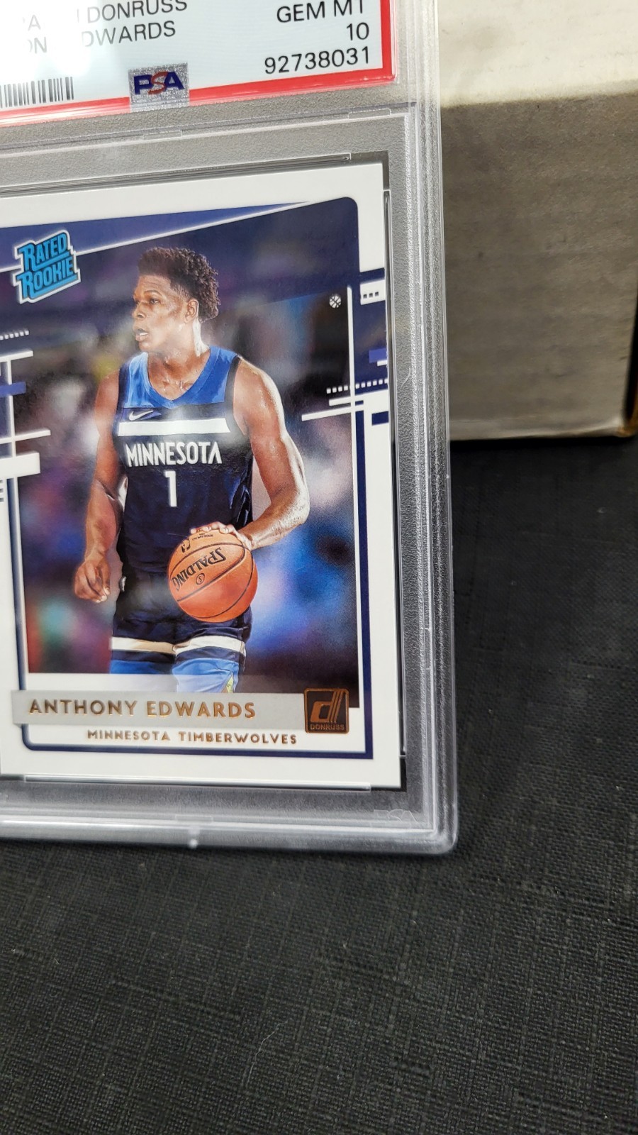 2020 ANTHONY EDWARDS RATED ROOKIE DONRUSS TIMBERWOLVES RC PSA 10 GEM MINT #201 view 3