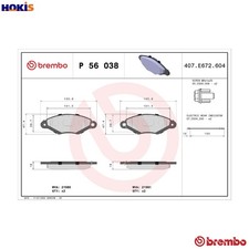BRAKE PAD SET DISC BRAKE P 56 038 FOR RENAULT KANGOO/Express/Rapid  NISSAN