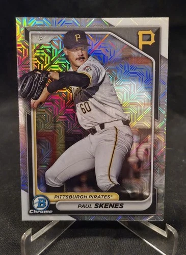 Paul Skenes RARE BOWMAN CHROME SILVER MOJO REFRACTOR ROOKIE CARD RC - Mint!
