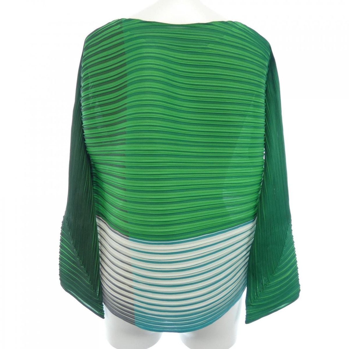 Pleats Please ISSEY MIYAKE Tops SIZE 3 Green blue sheer PP13 Pleats Please ISSEY MIYAKE Tops SIZE 3 Green blue sheer PP13