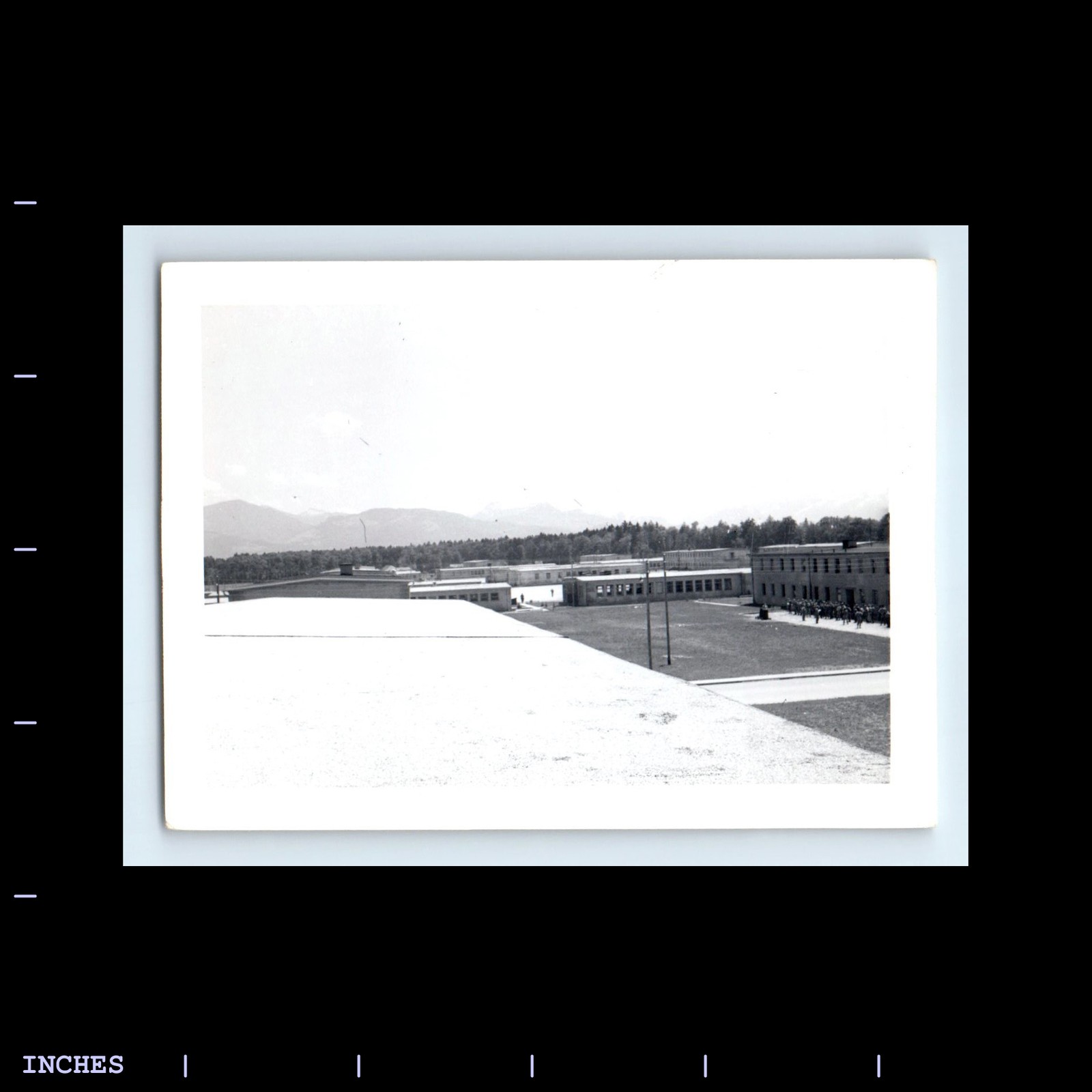 Vintage Photo MOUNTAINS AND MILITARY BASE