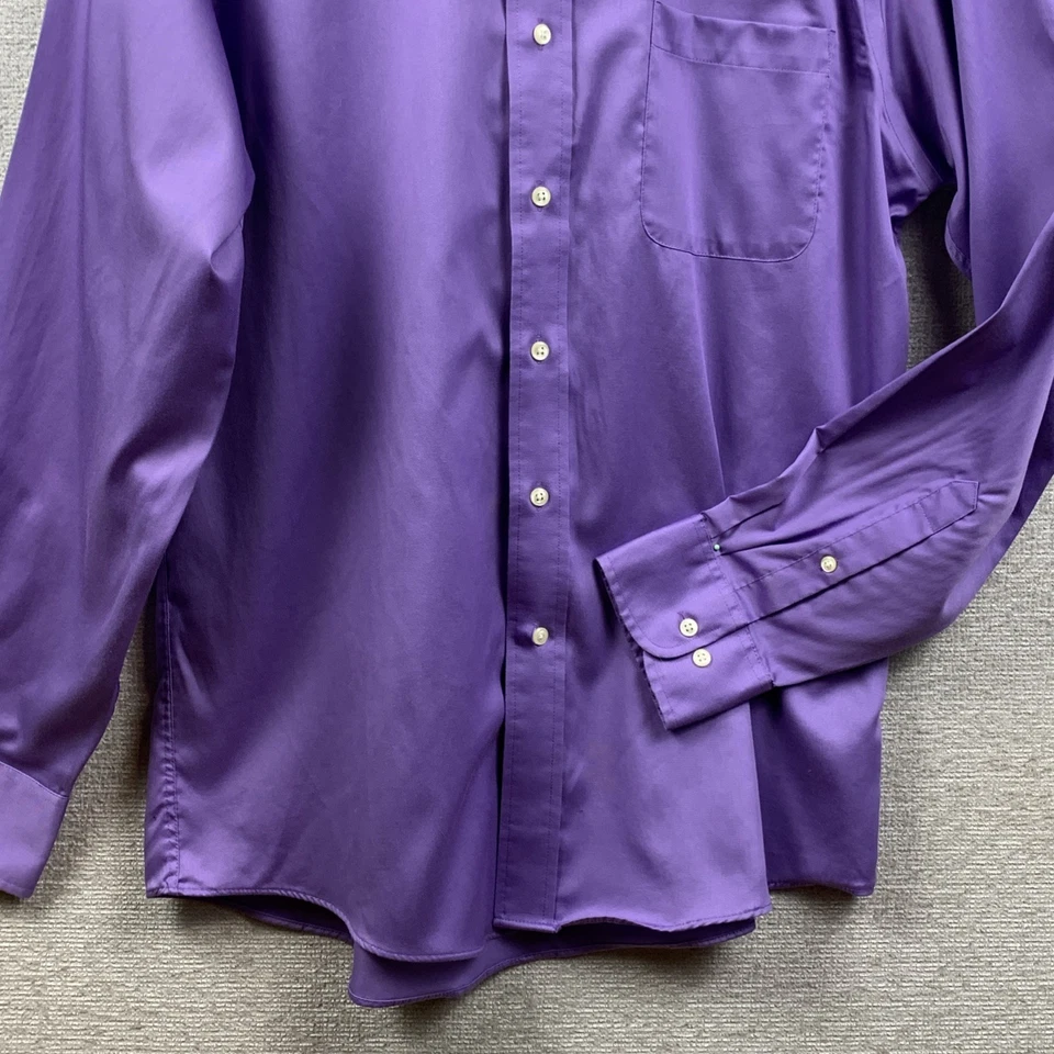 Camisa de vestir IZOD para hombre talla grande 17-34/35 lavanda LS fácil cuidado calce ajustado iglesia Foto 3 de 4