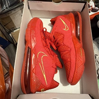 Nike Lebron XVII Low PH University Red Metallic Gold CD5008-600 Mens 9 NO LID