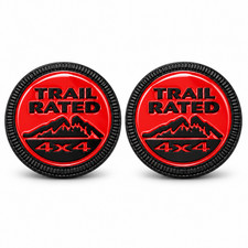 2x Trail Rated 4x4 Emblem Badge For Jeep Wrangler Jk Jl 2008-2021 Black Red 2x Trail Rated 4x4 Emblem Badge For Jeep Wrangler Jk Jl 2008-2021 Black Red