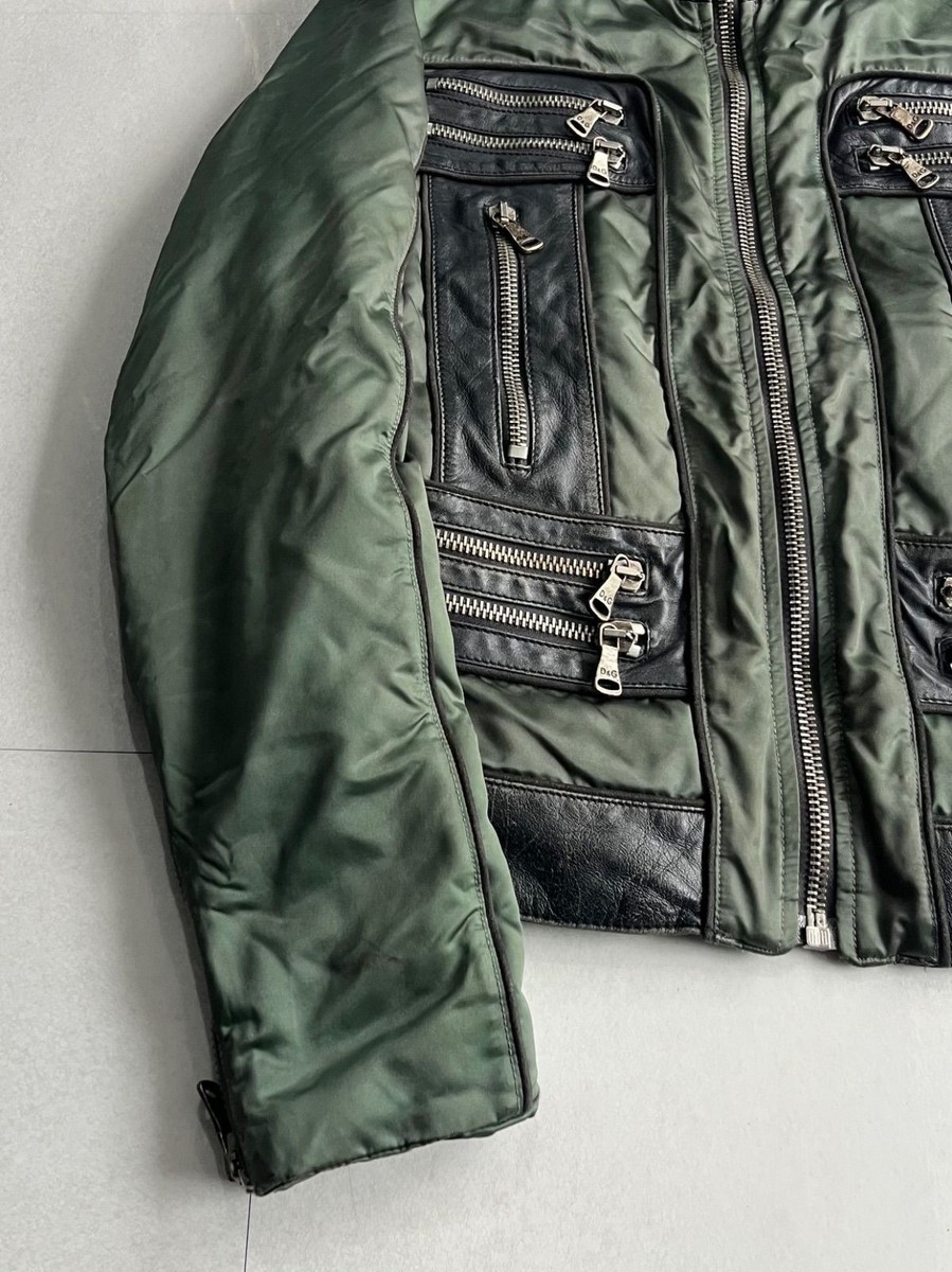 D&G 2007 AW Archive Gimmick Design Nylon Leather Jacket Dolce