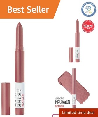 Compact Precision Matte Lipstick Crayon with Built-in Sharpener for Day/Night
