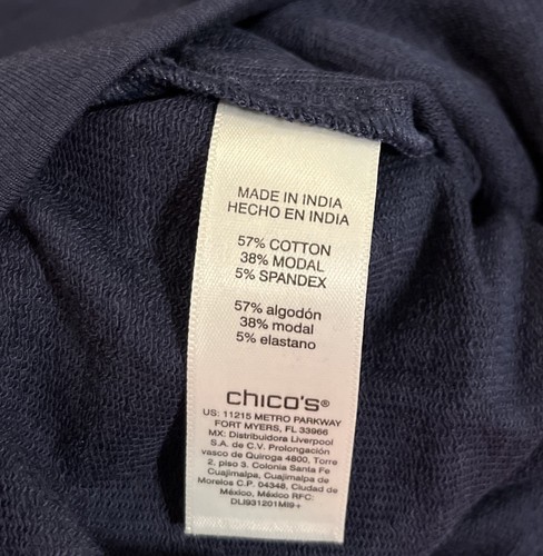 Chico’s Weekends French Terry Hose weites Bein Damen 3 (XL) blau Taschen NEU - Bild 9 von 9