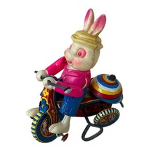 Suzuki TS-753 Bunny Wind-Up Tricycle Toy Japan