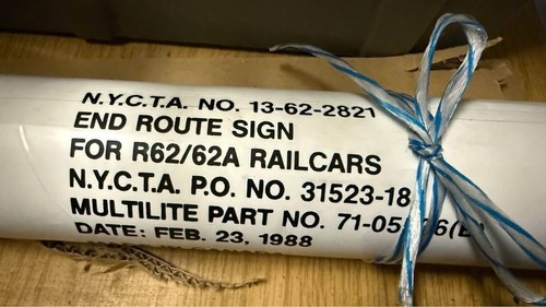 NYC Subway R62 Complete Roll Sign MTA Authentic