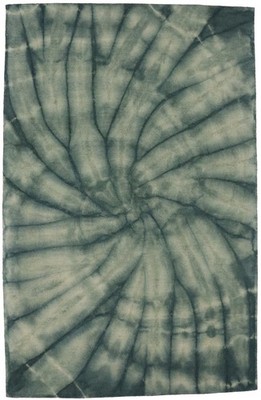 Hand-Tufted Hunter Green Tie-Dye Rug Modern Kids Room Decor Carpet 5x8 ft