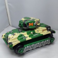 M 48 Tin Toy Army Tank Battery Operated Vintage 1960s Litho TN Japan