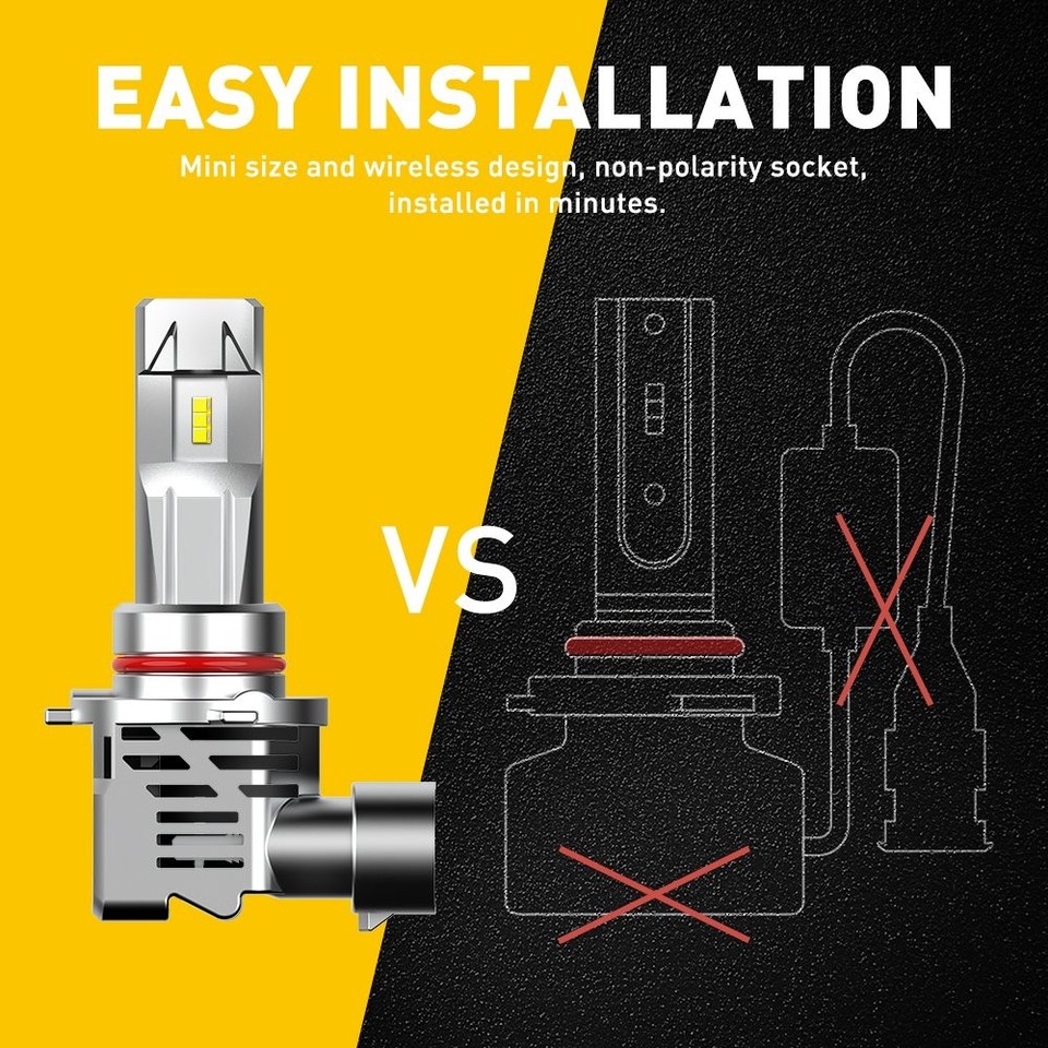 AUXITO H7 100W 6500K White 24000LM High Bulb Beam LED Headlight Low ...