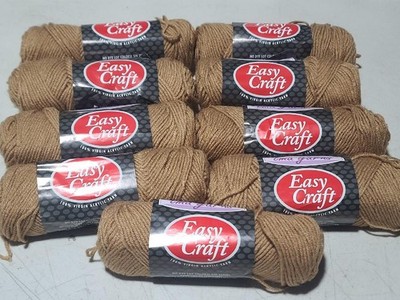 Lot of 9 TMA Easy Craft 100% Virgin Acrylic Yarn 1.75oz/50g Lt. Chestnut EZ-143
