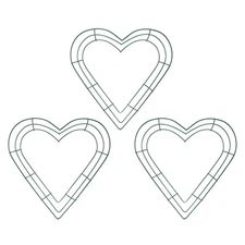 3 Pack Heart Metal Wreath 12 Inch Heart-Shaped Wire Wreath Frame for Home2100