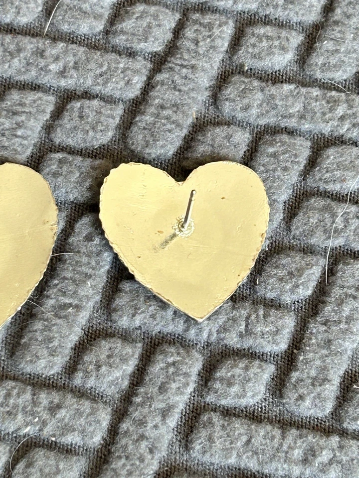 Pendientes Corazón Plateros Montana Vintage Plata Oro Y Negro Stud Western Foto 4 de 4