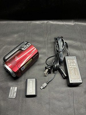 Sony Handycam DCR-SR47 Red Digital Video Camera Camcorder 60x Zoom 60GB - TESTED