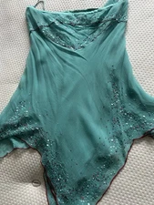 Roberto Cavalli Handkerchief Skirt. Baby Blue . Size 42 Will Fit 10-12 U.K.