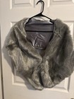 Moss Rose Grey Faux Fur Shrug Wrap Wedding Bridal Formal One Size Fits Most — photo 1