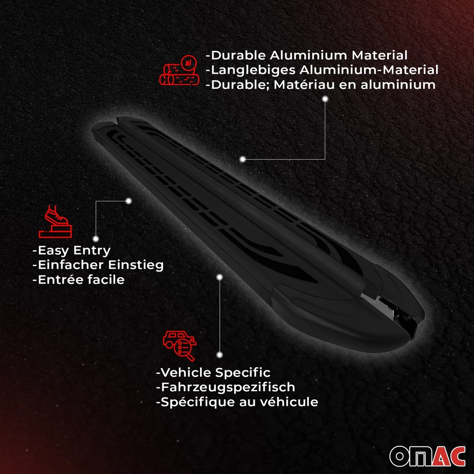 Barras Nerf estriberas laterales para Land Rover LR2 2008-2015 negras 2 piezas Foto 4 de 4