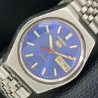 GENUINE VINTAGE SEIKO 5 AUTOMATIC 6309A JAPAN MENS BLUE DIAL WATCH a702621-1