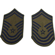 Vintage USAF Chief Master Sergeant Subdued Rank Patches Pair Circa 1980