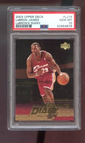 2003-04 Upper Deck LJ14 Lebron James Diary ROOKIE RC PSA 10 Graded Card Lebron's