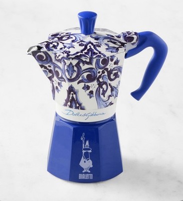 Bialetti Moka Dolce & Gabbana Stovetop Espresso Maker, Blu Mediterraneo, New
