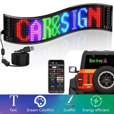 Car RGB LED Sign Scrolling Message Display Board Screen Programmable APP Control