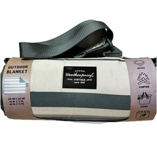 Weatherproof Vintage Outdoor Blanket 60 x 72" Stripe Portable Picnic Cover NIP