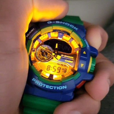 RARE CASIO G-SHOCK GA-400-2A HYPER COLORS ANA-DIGI WR 200M MEN'S