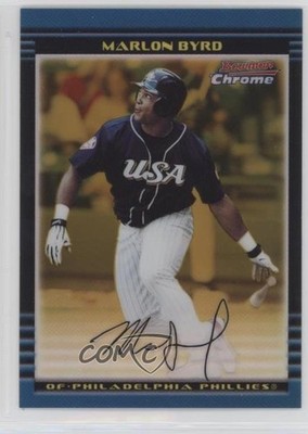 2002 Bowman Chrome Draft Picks & Prospects Gold Refractor 9/50 Marlon Byrd 1p7