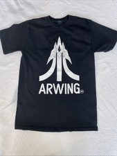 Camiseta Star Fox Arwing Negra Talla Mediana - Logo Atari Mashup Nintendo SNES 64