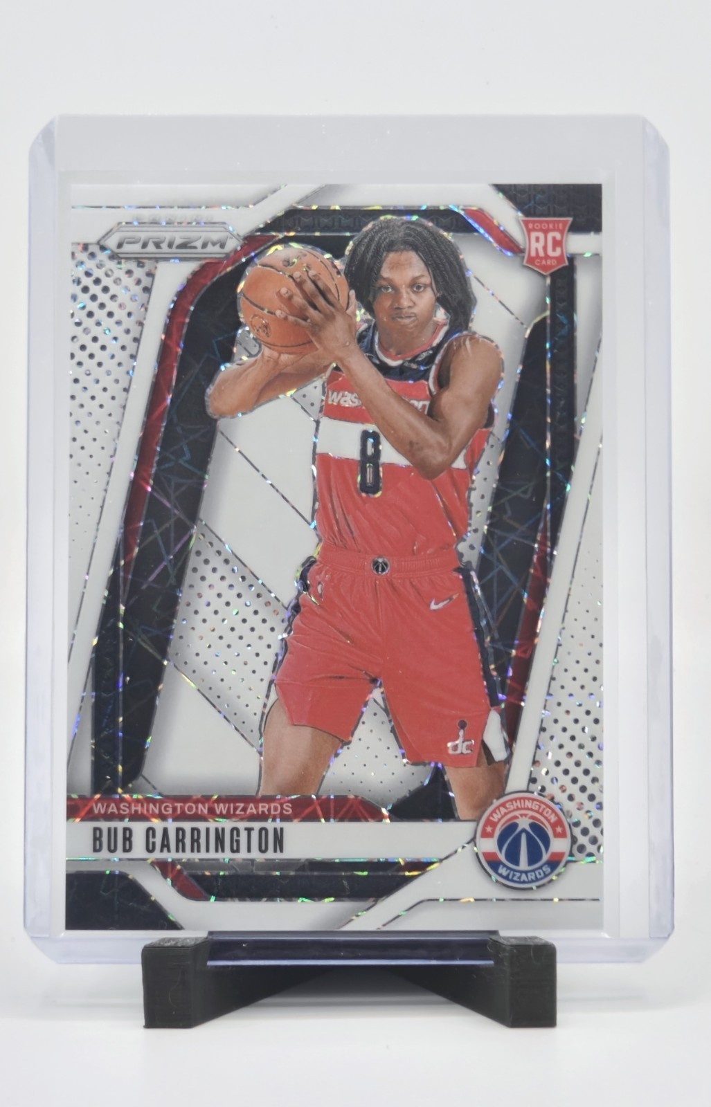 2024-25 Panini Prizm Bub Carrington #244 White Lazer /275 RC Washington Wizards