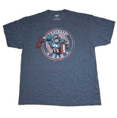 NWOT Marvel Comics Captain America ''Legendary Dad'' Gray t-shirt Mens Size XL