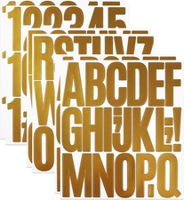 3 INCH STICKY LETTER NUMBER STICKERS, 6 SHEETS STICK ON VINYL LARGE ALPHABET ST