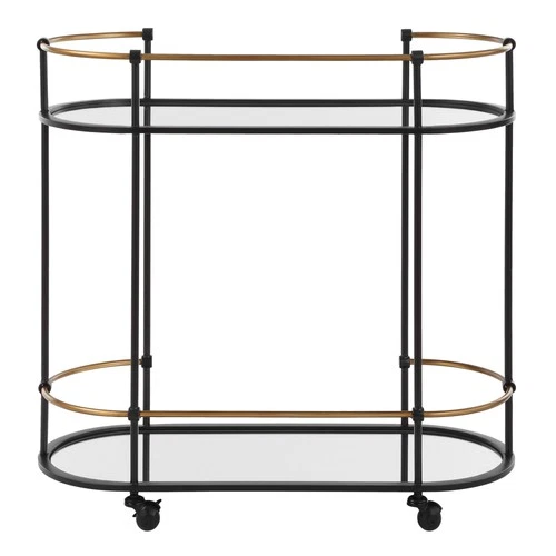 Uttermost 24186 Andre 32"W Metal Bar Cart - Iron - Picture 2 of 5