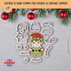 Whimsical  Christmas Elf (Boy) Multi-Piece Cookie Icing Cutters. Various Sizes