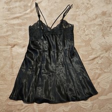 Vintage Cinema Etoile Black Lingerie Nightgown Size Medium